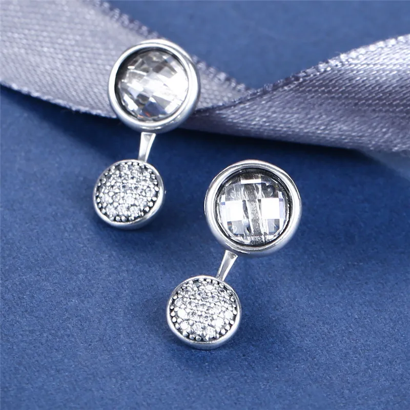 GAGAFEEL, женские серьги-гвоздики с прозрачным кристаллом и цирконием, 925 пробы серебряные серьги, модные ювелирные аксессуары
