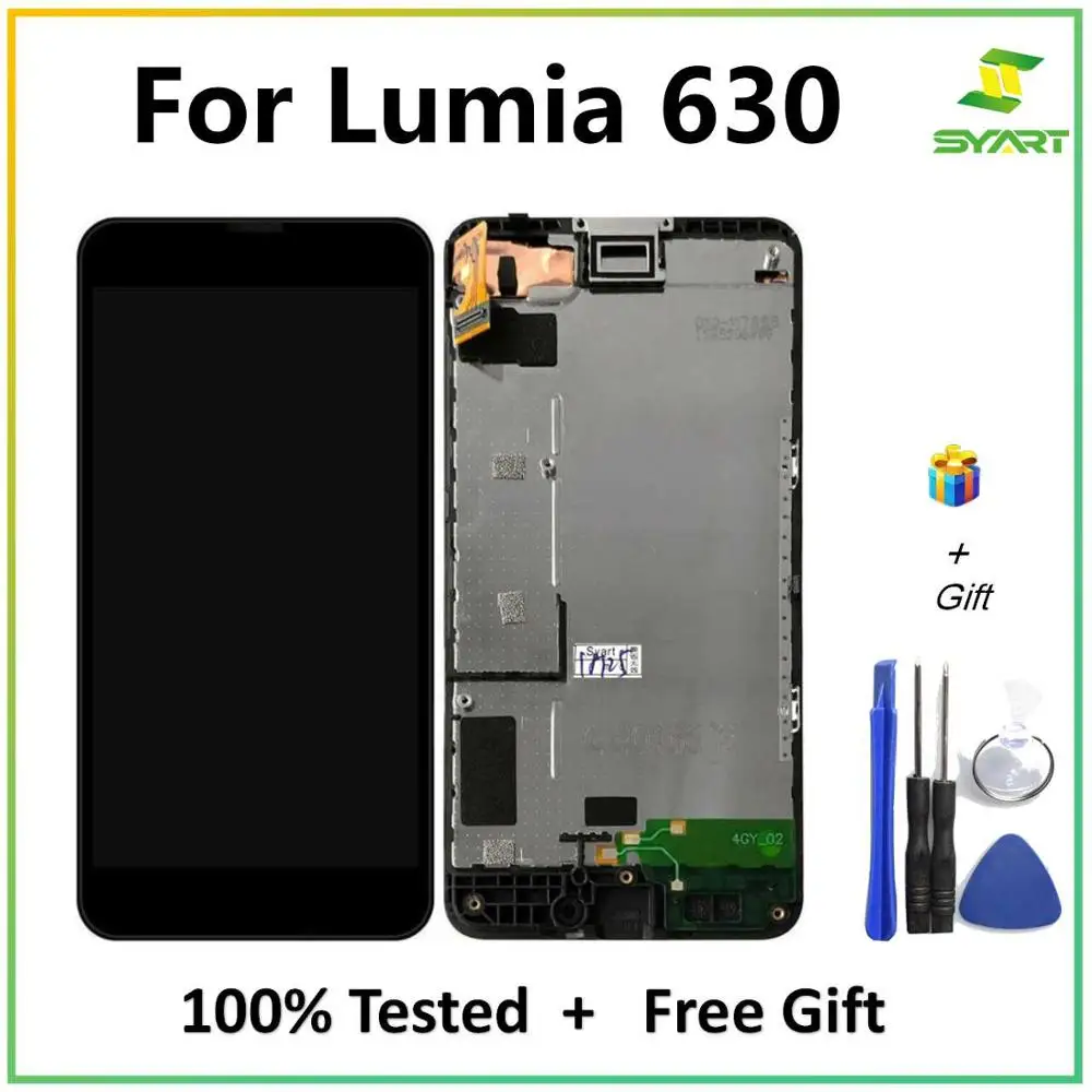 Дешево Для Nokia Lumia 630 635 ЖК дисплей кодирующий преобразователь сенсорного экрана в сборе с рамкой Замена для N630 N635 RM 977 RM 978 4,5