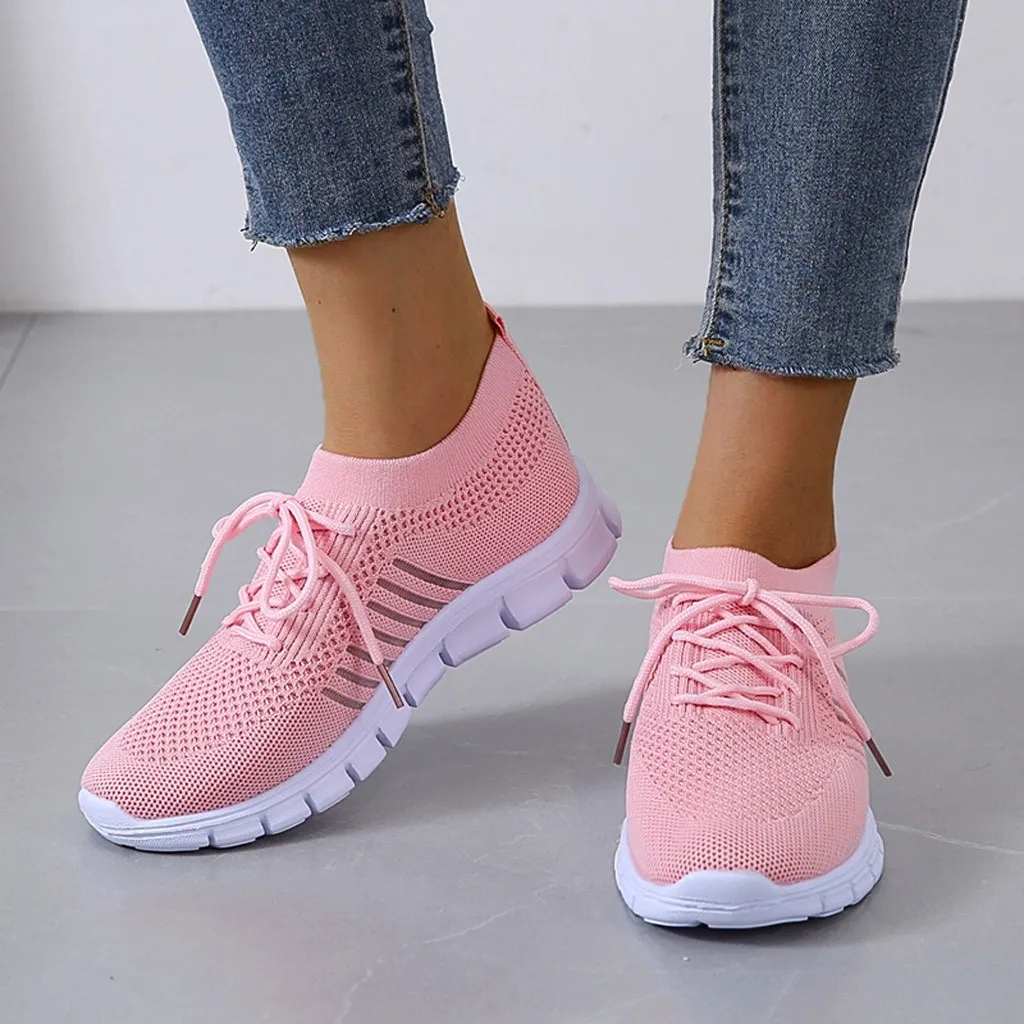 women spring sports shoes women's casual Vulcanize Shoes Mesh Casual Lace-Up Sport Shoes Runing Breathable Shoes Sneakers #Z