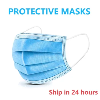 

50pcs Mouth Masks Disposable 3 layers Non-woven Anti-Dust Safe Breathable Kids Adult Ear loop Filter Masks Fast Delivery