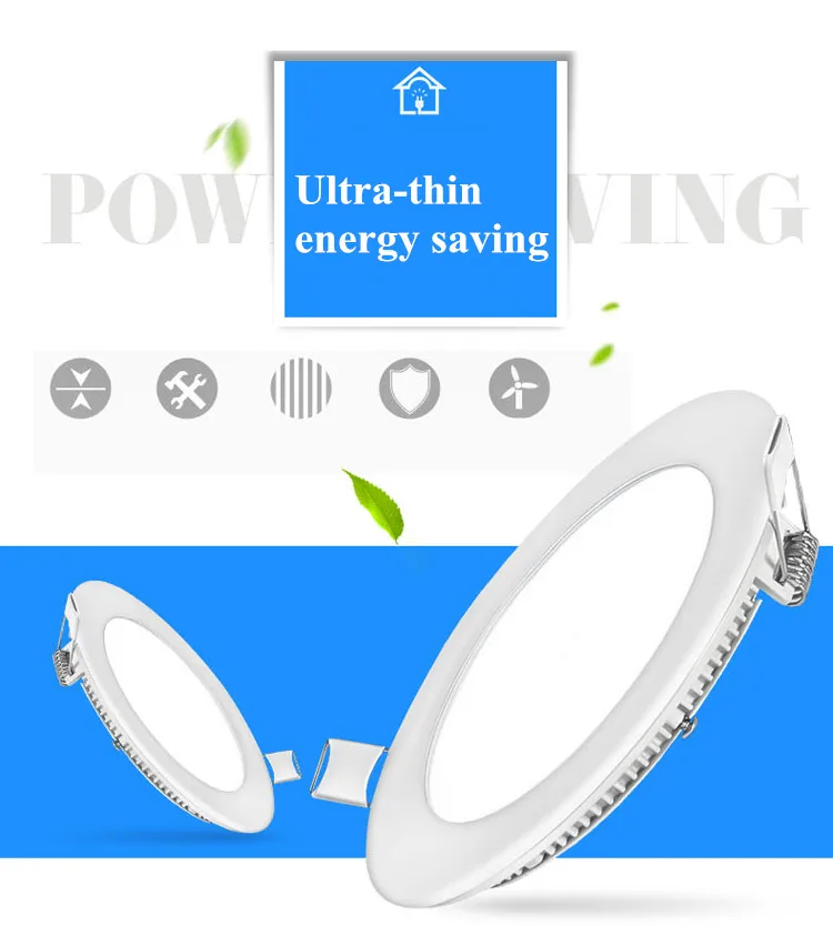 1pcs Dimmable LED Panel Light 3W 6W 9W 12W  15W 18W 25W Recessed Ceiling LED Downlight Indoor Spot Light AC110V 220V Driver Incl