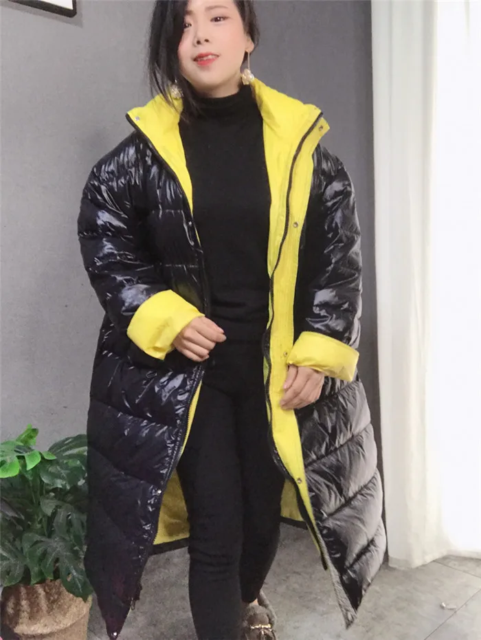 Ультра легкий пуховик для женщин длинное пуховое пальто элегантные тонкие однотонные куртки свободное зимнее пальто для женщин