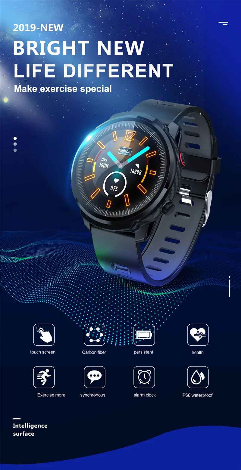 ESEED L5 Pro S10 Plus, умные часы для мужчин, IP67, водонепроницаемые, полный сенсорный экран, 60 дней, длительное время ожидания, умные часы, пульсометр, PK honor watch