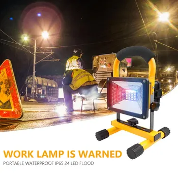 

3 Modes 2400LM 24LED Searching Light 30W Portable Spotlight Rechargeable Floodlight Camping Light Work Light Solar Charge