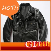 Быстрая, новинка, осенне-зимняя мужская куртка из коровьей кожи, натуральная кожа, диагональная молния, Толстая черная куртка, мотоциклетная байкерская куртка
