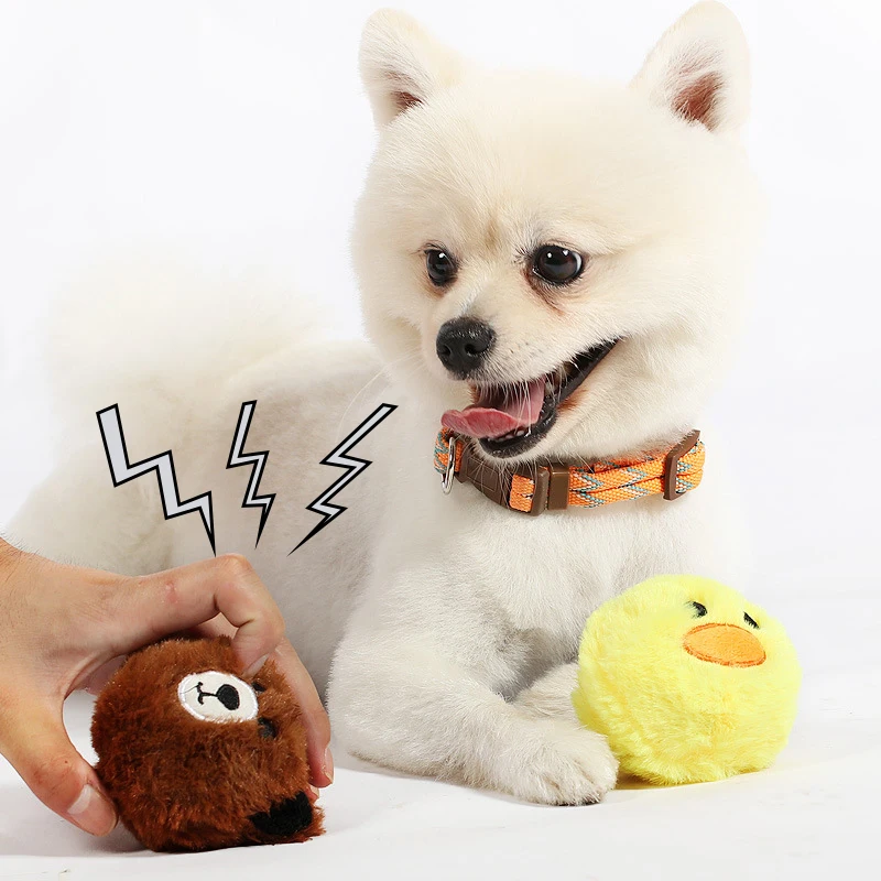 

Squeaky Dog Toy Cute Fleece Dog Accessories for Small Dogs Interactive Toy Cat Fidget Toys for Puppy Plush Bouncy Ball Yorkshire