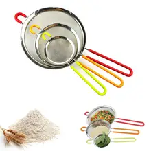 S/M/L сетчатый фильтр из нержавеющей стали с силиконовой ручкой Сетчатое сито для муки дуршлаг слив краску для овощей Кухня