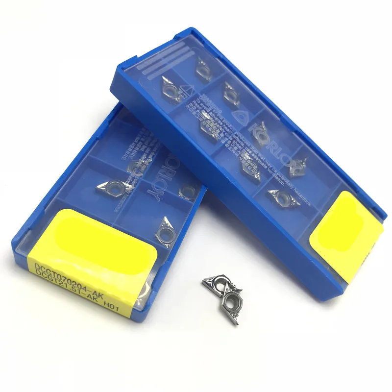 

45 ° KORLO turning insert DCGT070202/04 AK H01 CNC lathe tool for machining aluminum materials and woodworking tools