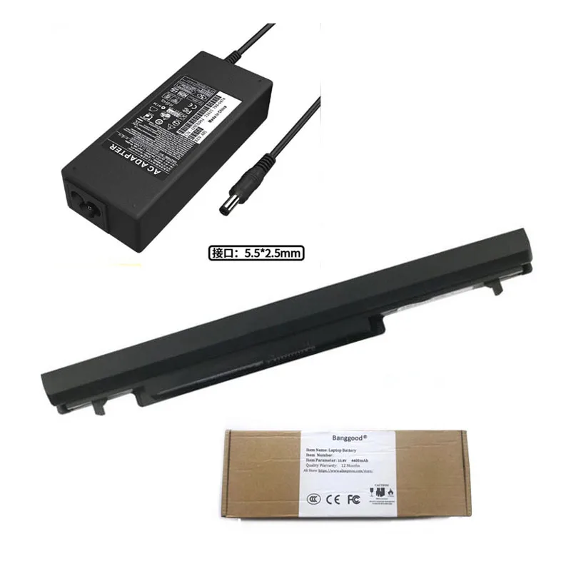 2200mAh A31-K56 A32-K56 A41-K56 A42-K56 portátil batería + 19V 4.74A cargador de CA para ASUS S46C S40C S405C K53 VivoBook S550 S550C