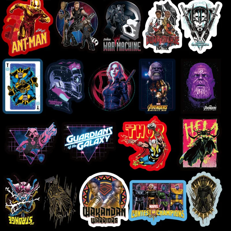 108 шт Marvel Мстители стикер с рисунком из мультфильма водонепроницаемый для ноутбука мото скейтборд багаж гитара мебель наклейка игрушка стикер s
