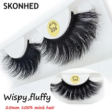 Новая мода 1 пара 25 мм Lashes100% 3D норковые накладные ресницы толстые длинные ресницы пушистые Накладные ресницы ручной работы