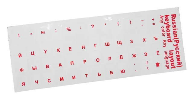 Universal Russian Transparent Keyboard Stickers for Laptop Letters Keyboard Cover for Notebook Computer PC Dust Protection red