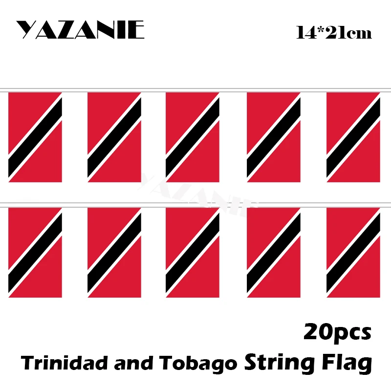 YAZANIE 14*21cm 20PCS 5Meter Small Trinidad and Tobago String Flag National World Country Banner Used For Festival | Дом и сад