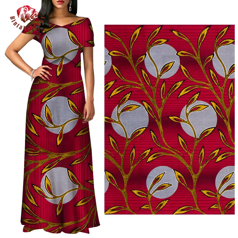 Красная Новая африканская вощеная ткань принтом Луны настоящий воск бинтареал ткань восковый узор ткань с принтом Анкара африканская батик ткань 24FS1374