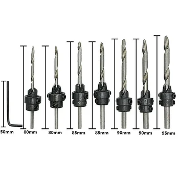 

Black Countersink drill kit Repair Tool Tapered Bits Sleeve Adapter Head