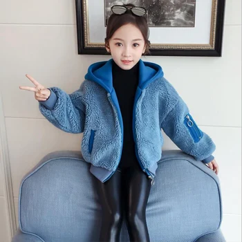 

2020 Winter Costume for Girls Jackets Children Coat lambs winter hooded Kids girl warm jacket winter clothing outerwear coat
