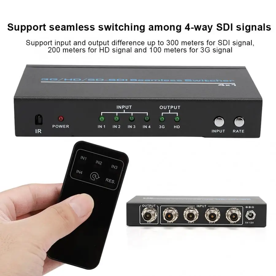 4 порта BNC SDI/HD-SDI/3G-SDI HD бесшовный Переходник(100-240 в США