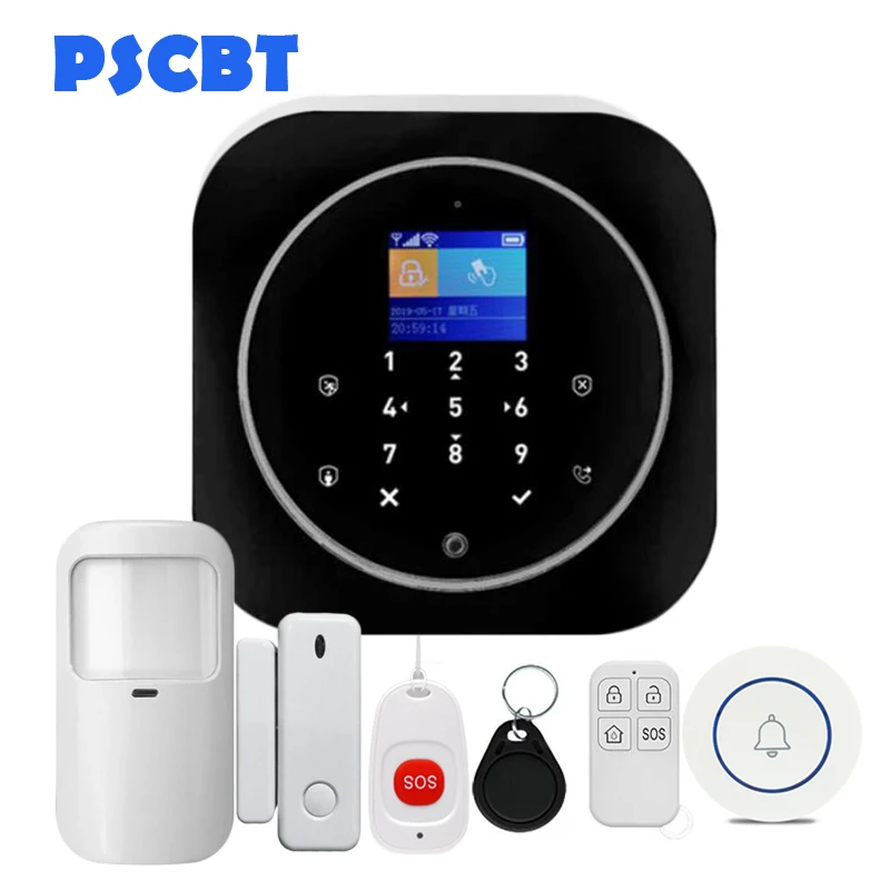 PS12 Tuya домашняя охранная Wi-Fi сигнализация GSM SIM карта телефон дозвон приложение дистанционное управление 11 видов языков вор охранная сигнализация - Color: Kit 10