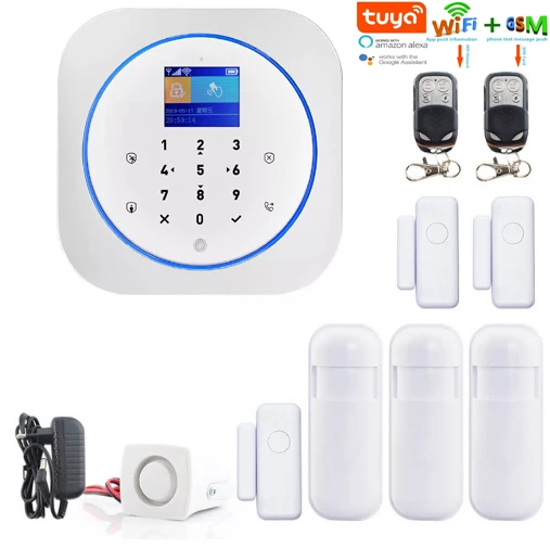 

Yobang Secu Tuya APP Control Wireless WIFI GSM SMS Home Security Alarm system Motion Alarm Sensor Russian French Spanish Alexa