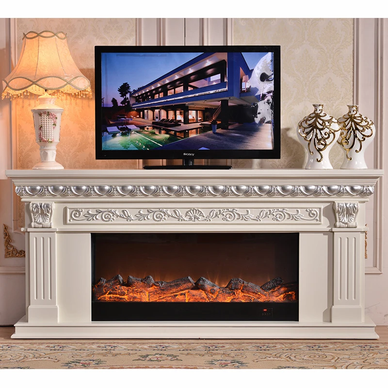 Living Room Decorating Warming Fireplace TV Stand W200cm Wooden Mantel  Electric Insert Firebox LED Optical Artificial Flame - AliExpress