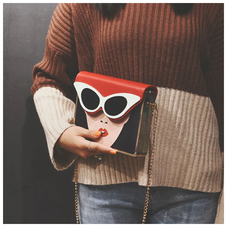 Bolsos Mujer, ограниченная серия, новинка, квадратная женская сумка с глазами, порт, ветер, уличная съемка, маленькая Индивидуальная коробка, плечо, диагональная посылка