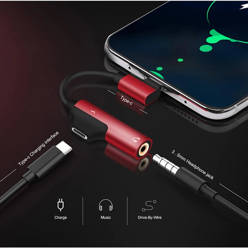2 в 1 соединитель для наушников двойной разъем USB C 3 5 мм AUX аудиозарядка Xiaomi Samsung Note 7