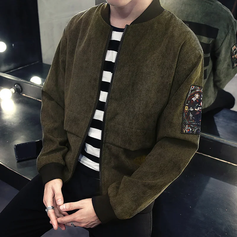 Куртка бомбер мужская повседневная винтажная в стиле хип хоп на молнии|bomber jacket