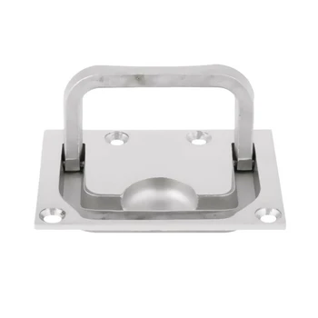 

6pcs Car Pro Flush Ring Pull Handles 316 Stainless Steel 75x55mm Yachts Hatch Latch Cabinet Flush Lift Ring Pull Handles