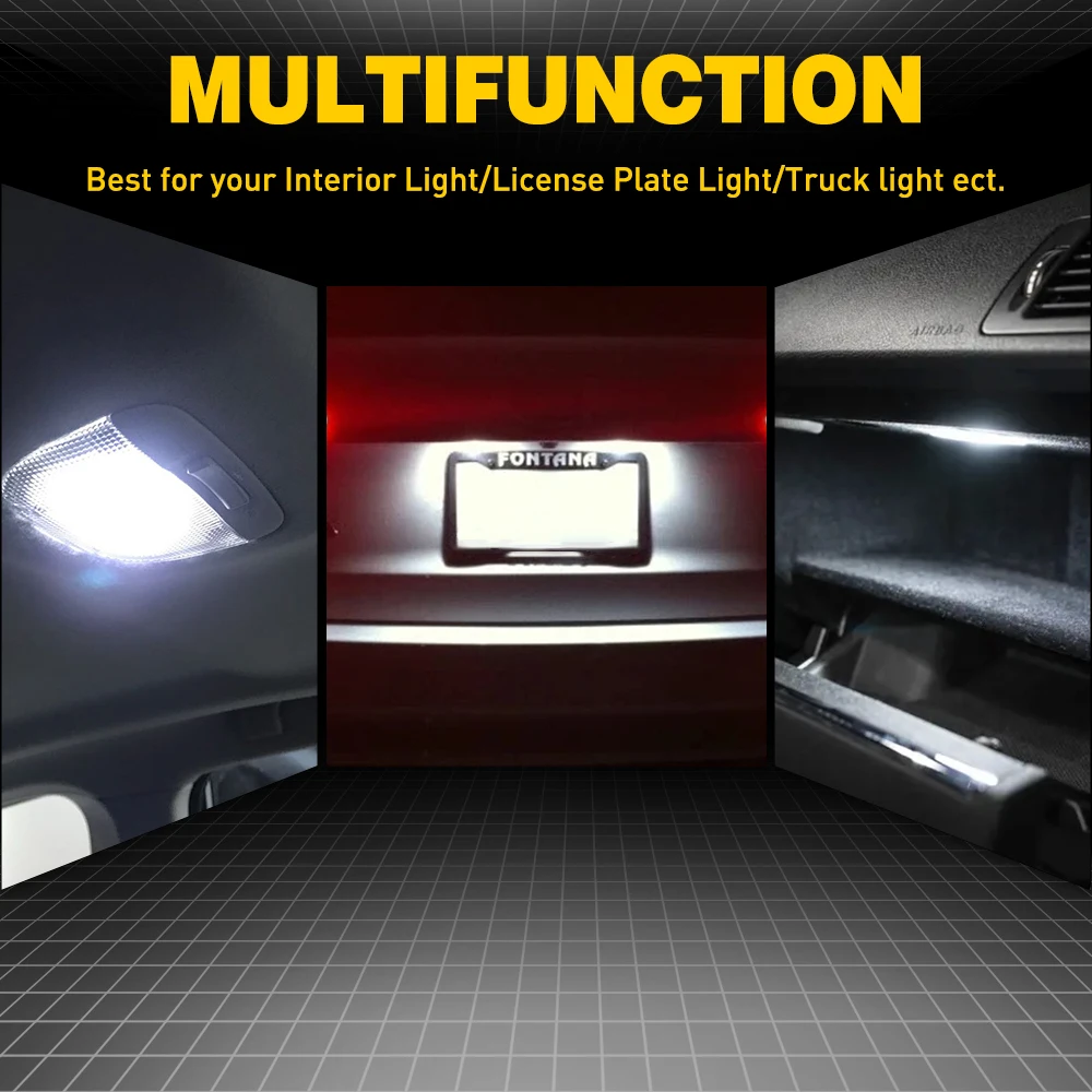 2Pcs Led ڵ Ʈ T10 W5W ȭƮ Canbus   ڵ Led ׸  Skoda  Octavia Fabia پ 