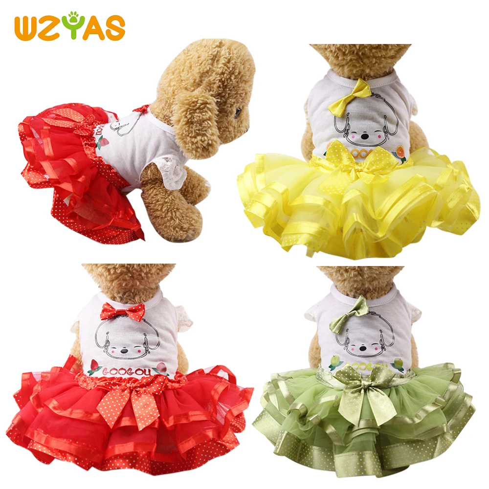 Одежда для собак платье пышная юбка с фруктами Vestidos Para Mascota кошки маленькой