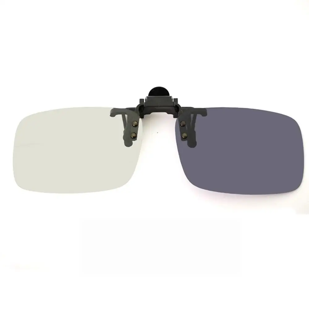 Photochromic Polarized Rimless Clip On Flip Up Sunglasses Glasses Extreme Discoloration Change Color Aerodynamic - Цвет линз: LJJPBS001 Black