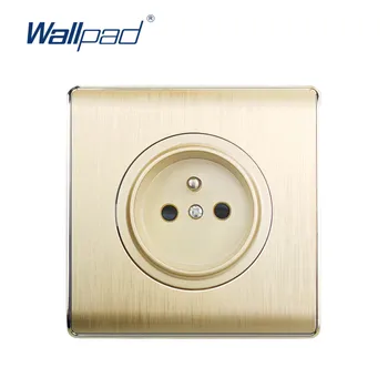 

Wallpad 2020 EU French Socket Wall Power Socket Electric Outlet Gold PC Brushed Panel For Home