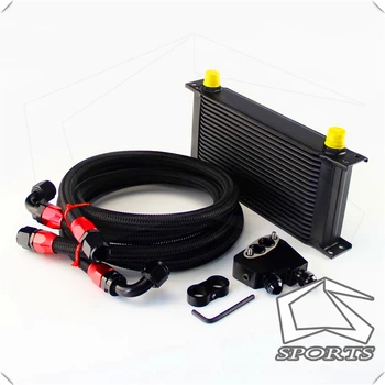 

Universal 19 Row Engine Oil Cooler Kit + Sandwich Plate adapter For LS1 LS2 LS3