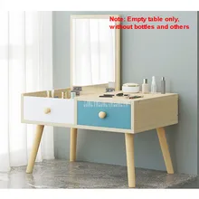 Современный простой комод для макияжа в спальню с выдвижным ящиком, большое пространство для хранения из бука, деревянный светодиодный мини-шкаф для одежды, зеркальный складной стол