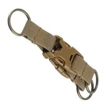 

Durable Nylon Multifunctional Tactical Backpack Hanging Buckle Belt Heavy Duty Keychain Clip for Outdoor Activities Khaki 1pc
