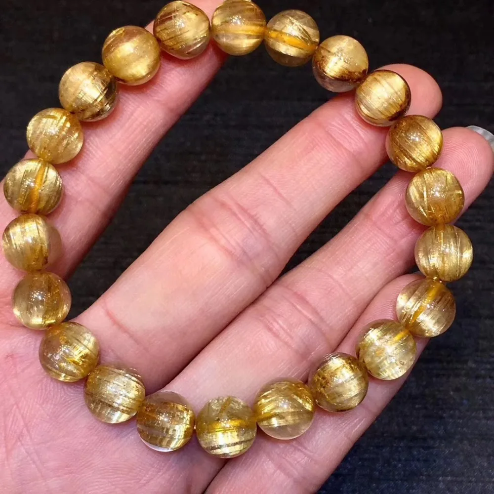 Natural Gold Rutilated Titanium Quartz Bracelet (4)