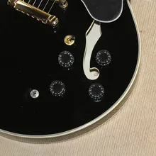 Высокое качество, Новое поступление F полый корпус Джаз Гитары, черный цвет Электрогитары, Полу полый корпус Джаз Гитары 01335