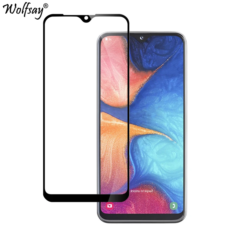 Защитное стекло 9H для Samsung Galaxy A20e закаленное с полным покрытием защиты от
