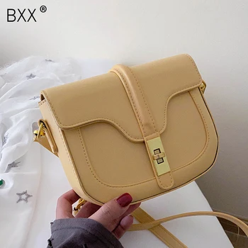 

[BXX] Small PU Leather Crossbody Saddle Bags For Women 2020 Spring Shoulder Handbags Female Travel Totes Cross Body Bag HM294