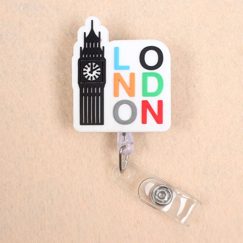 Творческий Лондонский стиль уличный вид выдвижной значок держатель для карт катушка медсестры Лондонский солдат выставка Enfermera имя карты грудь