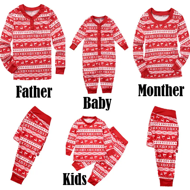 Семейные комплекты, Рождественский пижамный комплект, пижама с изображением оленя, одежда для сна