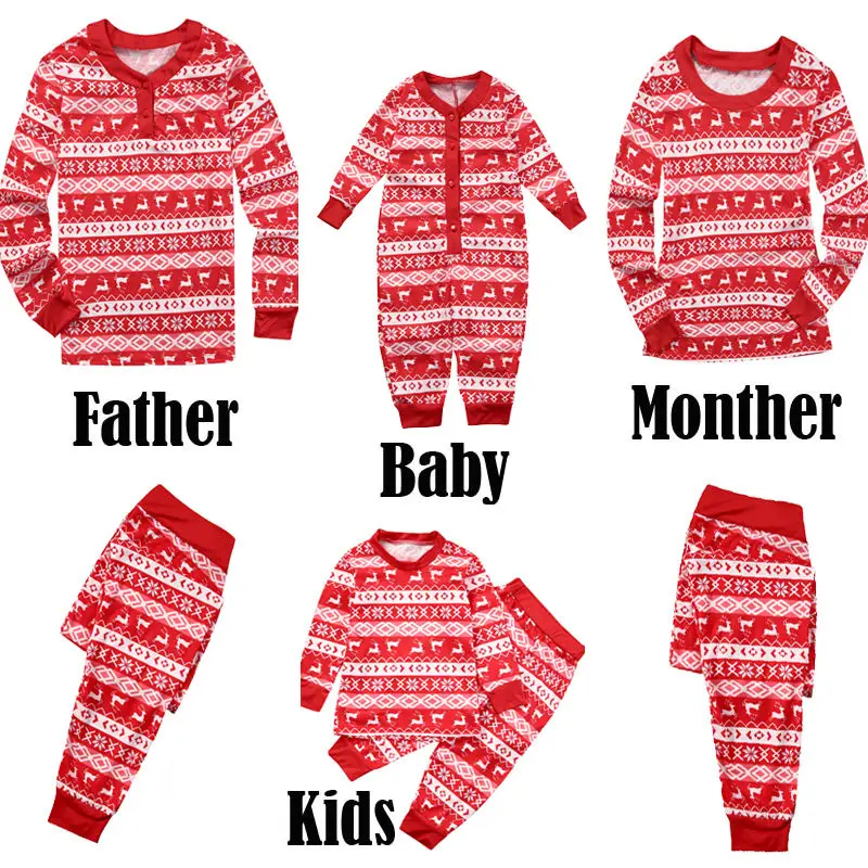 

Family Matching Clothes Christmas Pajamas Set Women Baby Kids Deer Sleepwear Nightwear