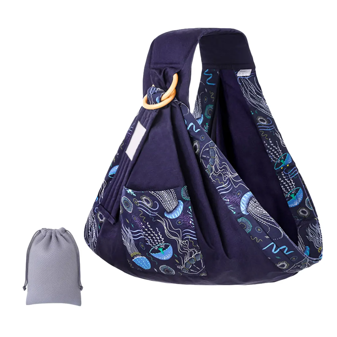 Style 2 navy Переноска для новорожденных, слинг двойного назначения для кормления младенцев, сетчатая ткань, переноска для кормления грудью до 130 фунтов(0-36 м - Цвет: Style 2 navy