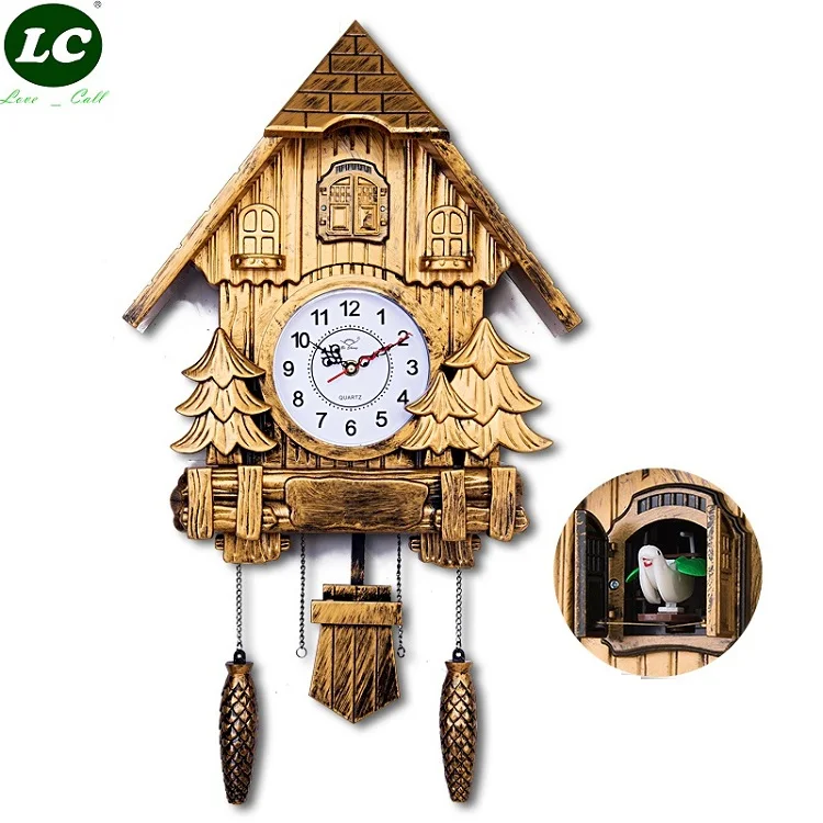 16 дюймов современные настенные часы с кукушкой настенный домашний декор смолы настенные часы подарок на Рождество Электрический часов с кукушкой