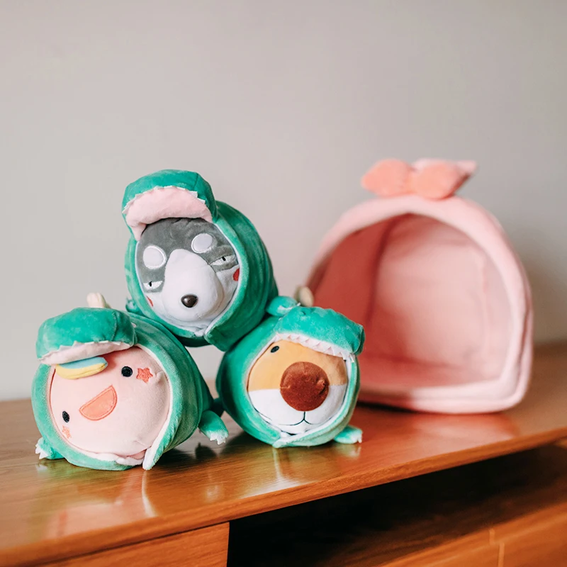 Милый kawaii 3 шт. кукла Единорог Лев хаски в доме мягкая плюшевая игрушка для