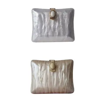 

THINKTHENDO Women Marble Evening Bag Bridal Party Prom Shoulder Night Dinner Wedding Purse