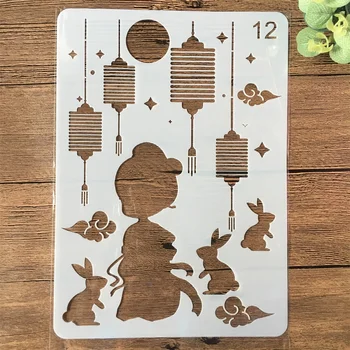 

A4 The Goddess of The Moon Rabbit DIY Craft Layering Stencils Painting Scrapbooking Stamping Embossing Album Template