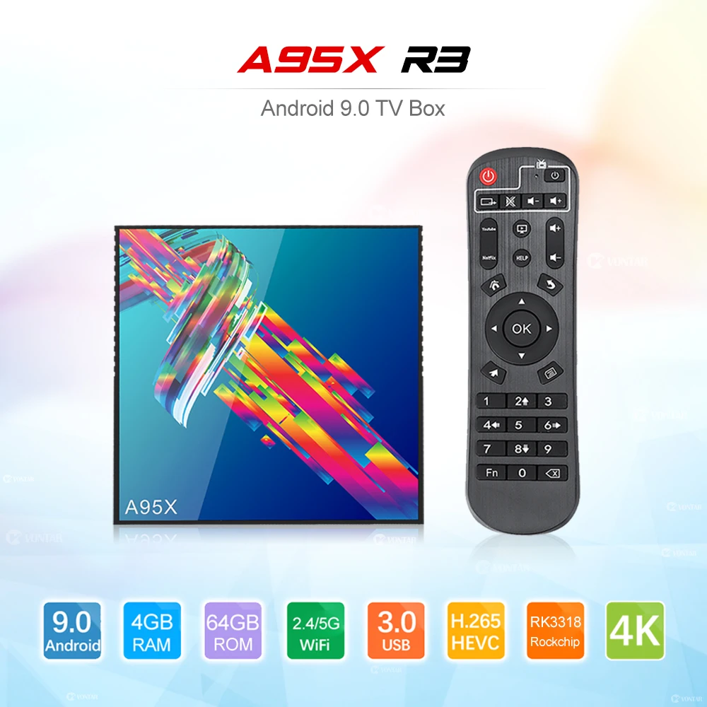 A95X R3 Android tv Box 9,0 4GB ram 64GB Rockchip RK3318 1080p 4K 60fps USB3.0 Google Play Store Netflix Youtube 4K медиаплеер