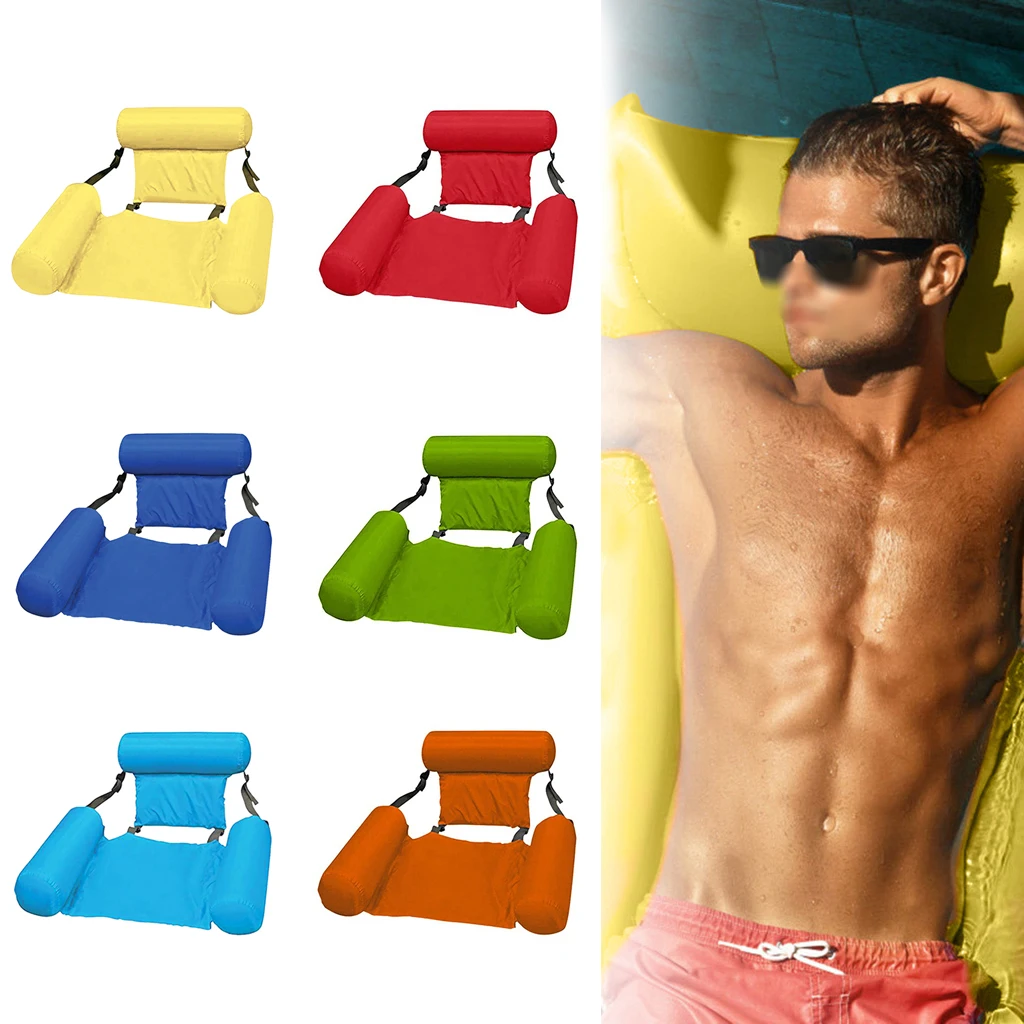 PVC Summer Inflatable Folding Floating Row Swimming Pool Water Hammock Air Mattresses Bed Beach Water Sports Lounger Chair Mat