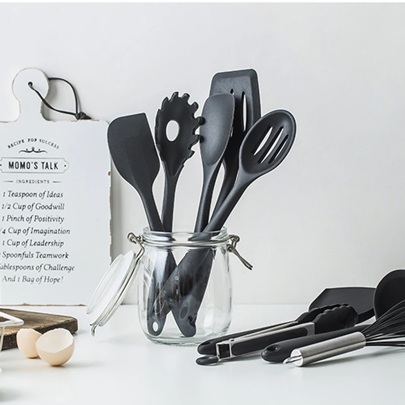 10/12 PCS Heat Resistant Silicone Cookware Set Nonstick Cooking Tools Kitchen Baking Tool Kit Utensils Kitchen Accessories